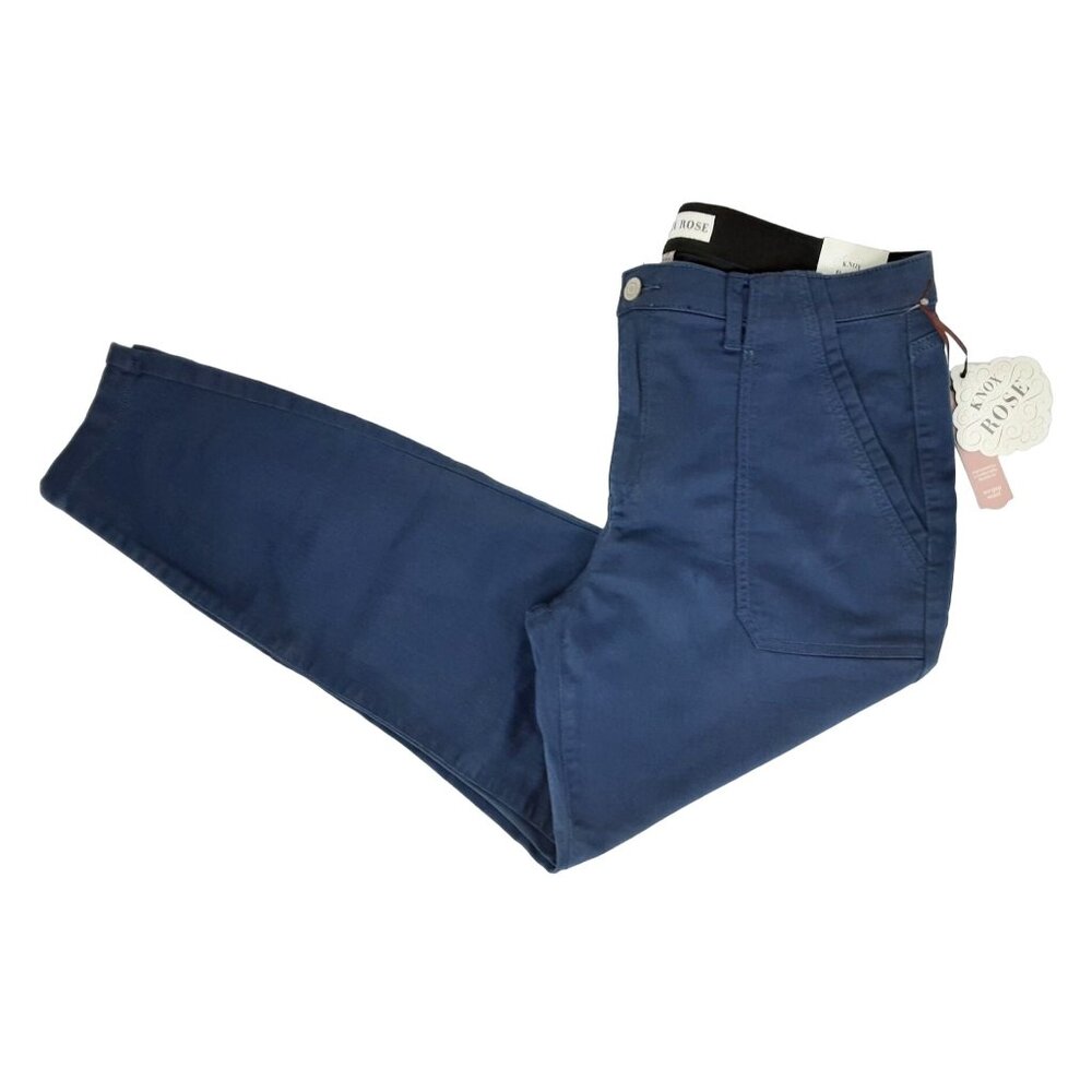 Knox Rose Womens Size 16 Mid Rise Casual Fit Cargo Pants Skinny Ankle Blue